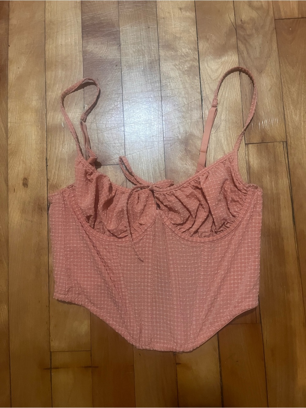 Urban Outfitters Textured Dusty Rose Cropped Cami
